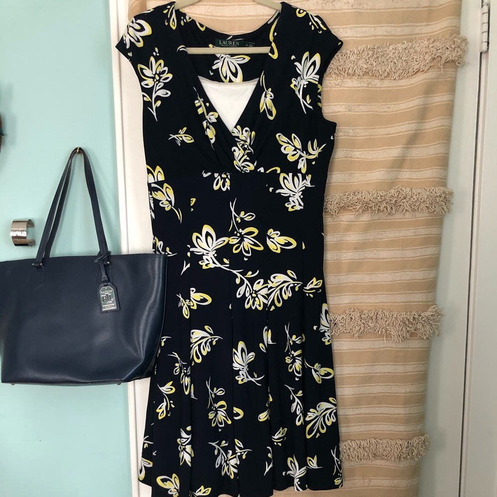 Ralph Lauren navy v-neck dress